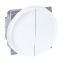 Commande Double poussoir à fermeture sans voyant Blanc