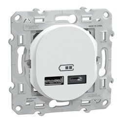 Double chargeur USB A+C 12W Ovalis S320401 Blanc 
