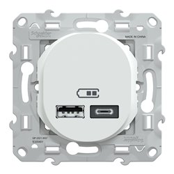 Double chargeur USB A+C 12W Ovalis S320401 Blanc 