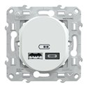Double chargeur USB A+C 12W Ovalis S320401 Blanc 