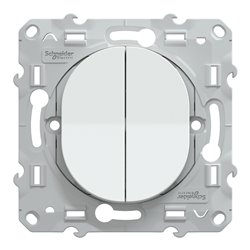 Double va et vient - 10AX Ovalis S320214 Blanc 