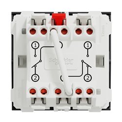 Double va-et-vient 10A connexion rapide Unica NU321354 anthracite 2 modules mécansime seul