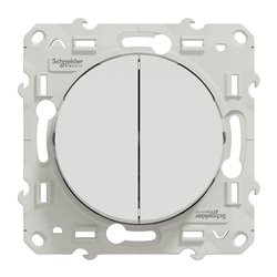 Double va-et-vient 10A Odace S520214 Blanc 