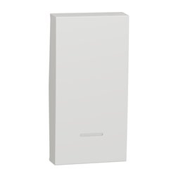 Enjoliveur interrupteur ou bouton-poussoir lumineux Unica NU910018N Blanc 1 module