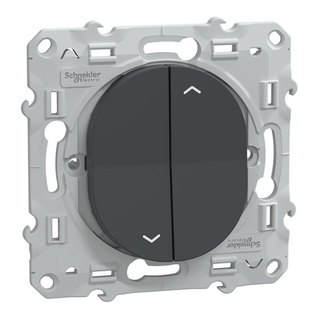 Interrupteur 2 boutons pour volet roulant 6AX Ovalis S340208 anthracite Interrupteur 2 boutons pour volet roulant 6AX Ovalis S340208 anthracite