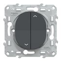 Interrupteur 2 boutons pour volet roulant 6AX Ovalis S340208 anthracite 