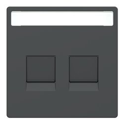 Enjoliveur prise support double RJ45 compatible keystone D-Life MTN4564-6034 anthracite 