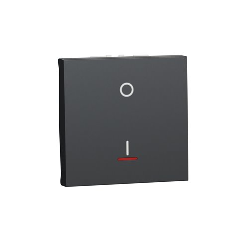 Interrupteur bipolaire lumineux (indication) Unica NU326254S anthracite 2 modules mécansime seul