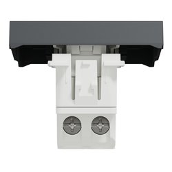 Interrupteur bipolaire lumineux (indication) Unica NU326254S anthracite 2 modules mécansime seul