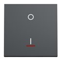 Interrupteur bipolaire lumineux (indication) Unica NU326254S anthracite 2 modules mécansime seul