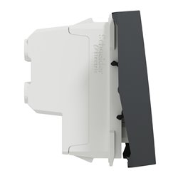 Interrupteur bipolaire lumineux (indication) Unica NU326254S anthracite 2 modules mécansime seul