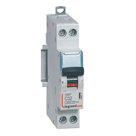 Disjoncteur DNX3 4500 U+N 230V 32A - 4,5kA courbe C 1 module 406777