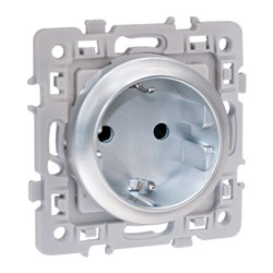 Prise 16A Courant fort 2P+T Schuko Silver