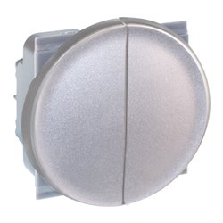 Commande Double poussoir à fermeture sans voyant Silver