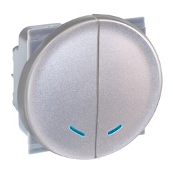 Commande Combiné va et vient avec voyant Silver