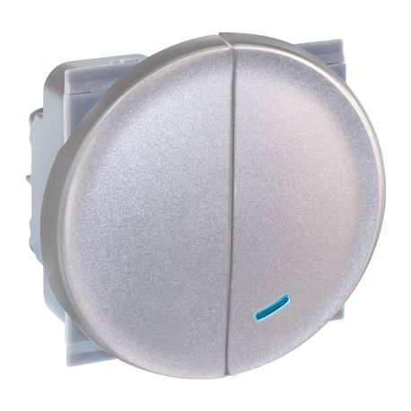 Commande Combiné poussoir avec et sans voyant Silver Commande Combiné poussoir avec et sans voyant Silver