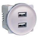 Prise chargeur USB Double type A Silver