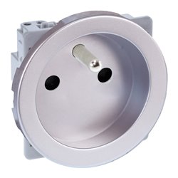 Prise 16A Courant fort 2P+T avec connexion haut/bas Silver