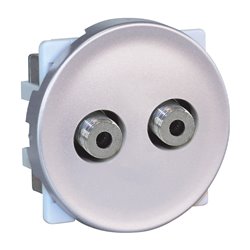 Prise TV Double multi-services type «F» mâle Silver
