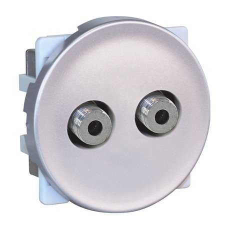 Prise TV Double multi-services type «F» mâle Silver