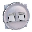 Prise RJ45 Double Grade 2 TV Cat 6 Silver