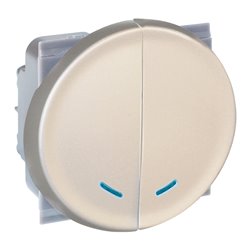 Commande Combiné va et vient avec voyant Titane