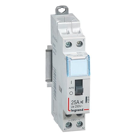 Contacteur domestique CX3 silencieux bobine 230V 2P 250V 25A 2F 1 module 412501