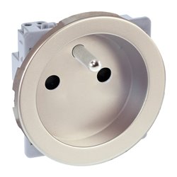 Prise 16A Courant fort 2P+T avec connexion haut/bas Titane