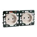 Prise 16A Double 2P+T Titane