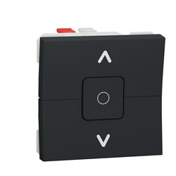 Interrupteur volet-roulant 3 touches 6A Unica NU320854 anthracite 2 modules mécansime seul