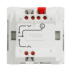 Interrupteur volet-roulant 3 touches 6A Unica NU320830 Aluminium 2 modules mécanisme seul