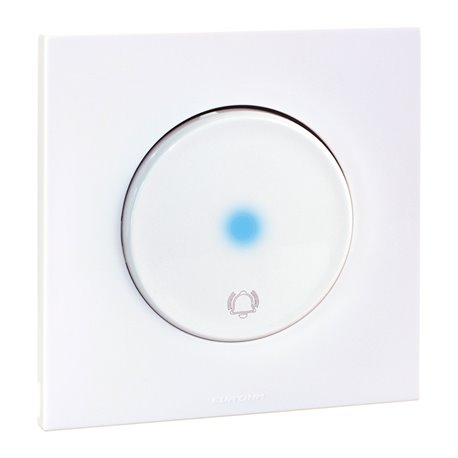 Commande Bouton poussoir sonnette complet avec voyant Blanc