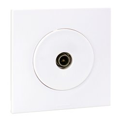 Prise TV Simple complète Blanc