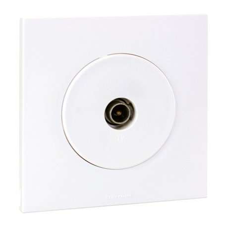 Prise TV Simple complète Blanc