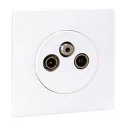 Prise TV TV/FM/SAT complète Blanc
