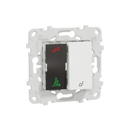 Sonnette + voyant indicateur chambre hôtel Unica NU577718 Blanc mécanisme et support