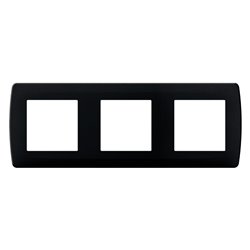 Plaque de finition Anthracite 3 postes
