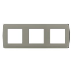 Plaque de finition Taupe 3 postes