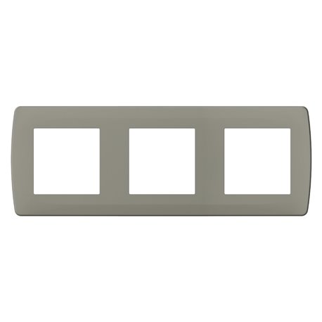 Plaque de finition Taupe 3 postes
