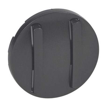 Enjoliveur etroit Celiane double interrupteur va-et-vient poussoir graphite 065202