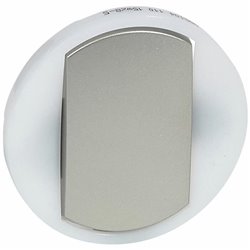 Enjoliveur large Celiane pour interrupteur-va-et-vient-poussoir lumineux -titane 065104