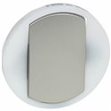 Enjoliveur large Celiane pour interrupteur-va-et-vient-poussoir lumineux -titane 065104