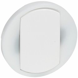 Enjoliveur large Celiane interrupteur va-et-vient ou poussoir lumineux Blanc 065004