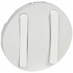 Enjoliveur etroit Celiane double interrupteur va-et-vient ou poussoir blanc 065002