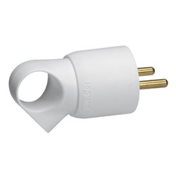 Fiche plastique 2P+T 16A a anneau blanc 050420