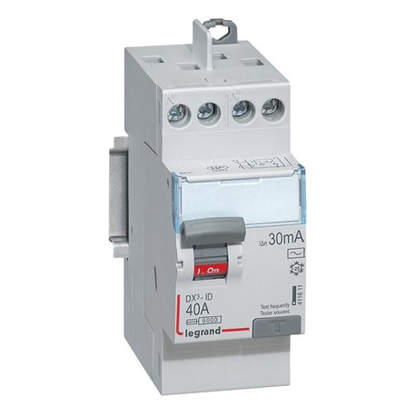 Interrupteur differentiel DX3 2P 230V 40A typeAC 30mA 411611