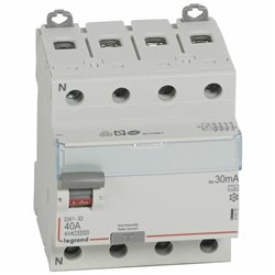 Interrupteur differentiel DX3 4P 400V 40A typeA 30mA