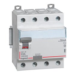 Interrupteur differentiel DX3 4P 400V 63A typeAC 30mA