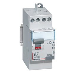 Interrupteur differentiel DX3 2P 230V 40A typeA 30mA 411617