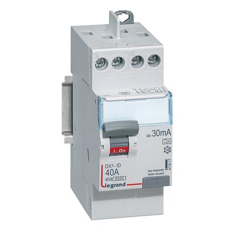 Interrupteur differentiel DX3 2P 230V 40A typeA 30mA 411617